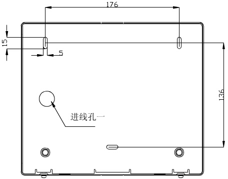 轉(zhuǎn)換開關(guān)采用壁掛式安裝，安裝孔位置和安裝孔距